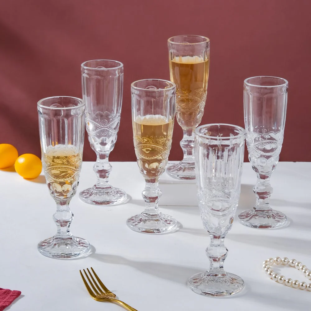 Champagne Glass Transparent Set Of 6 150 ml - Image 6