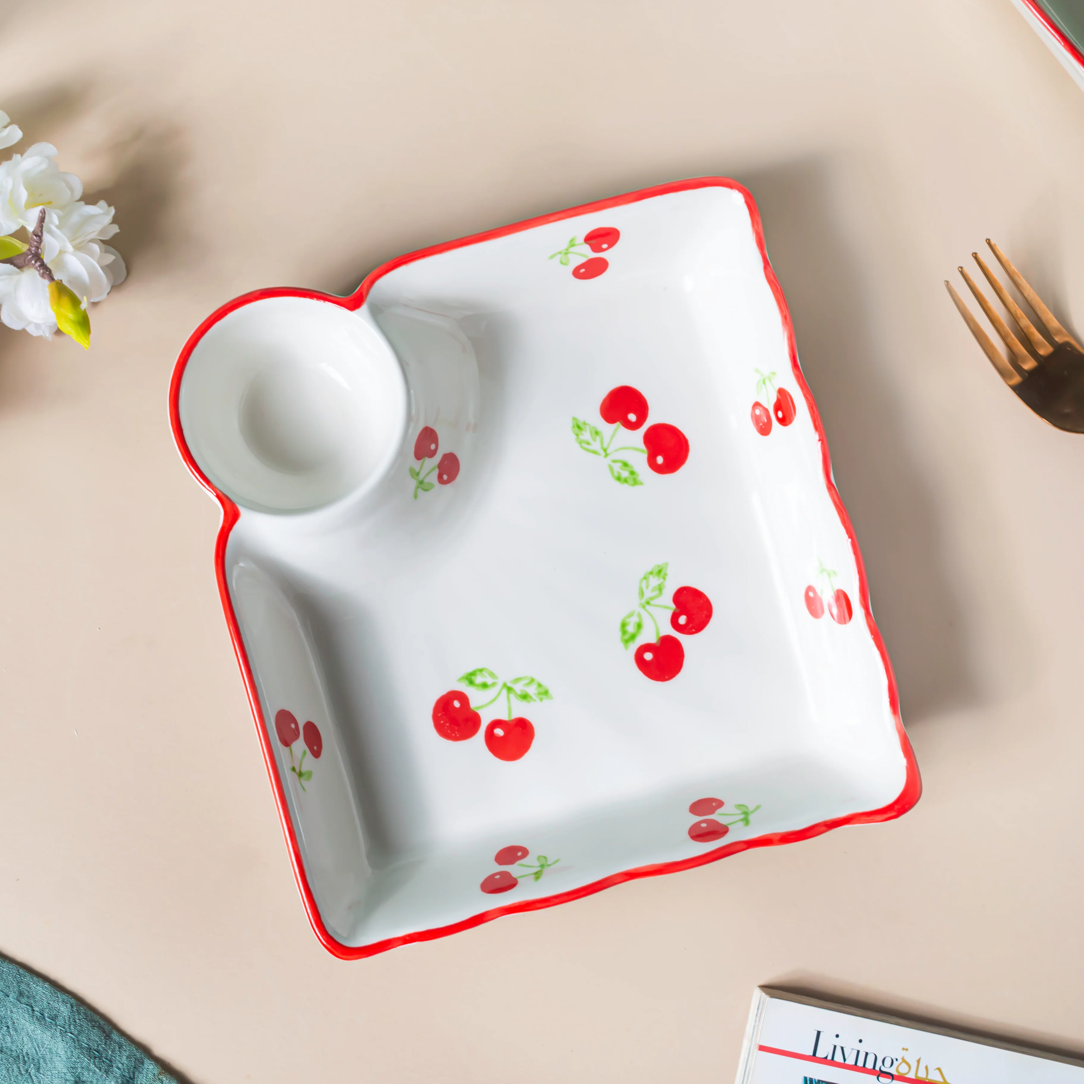 Cherry On Top Sectioned Plate Red
