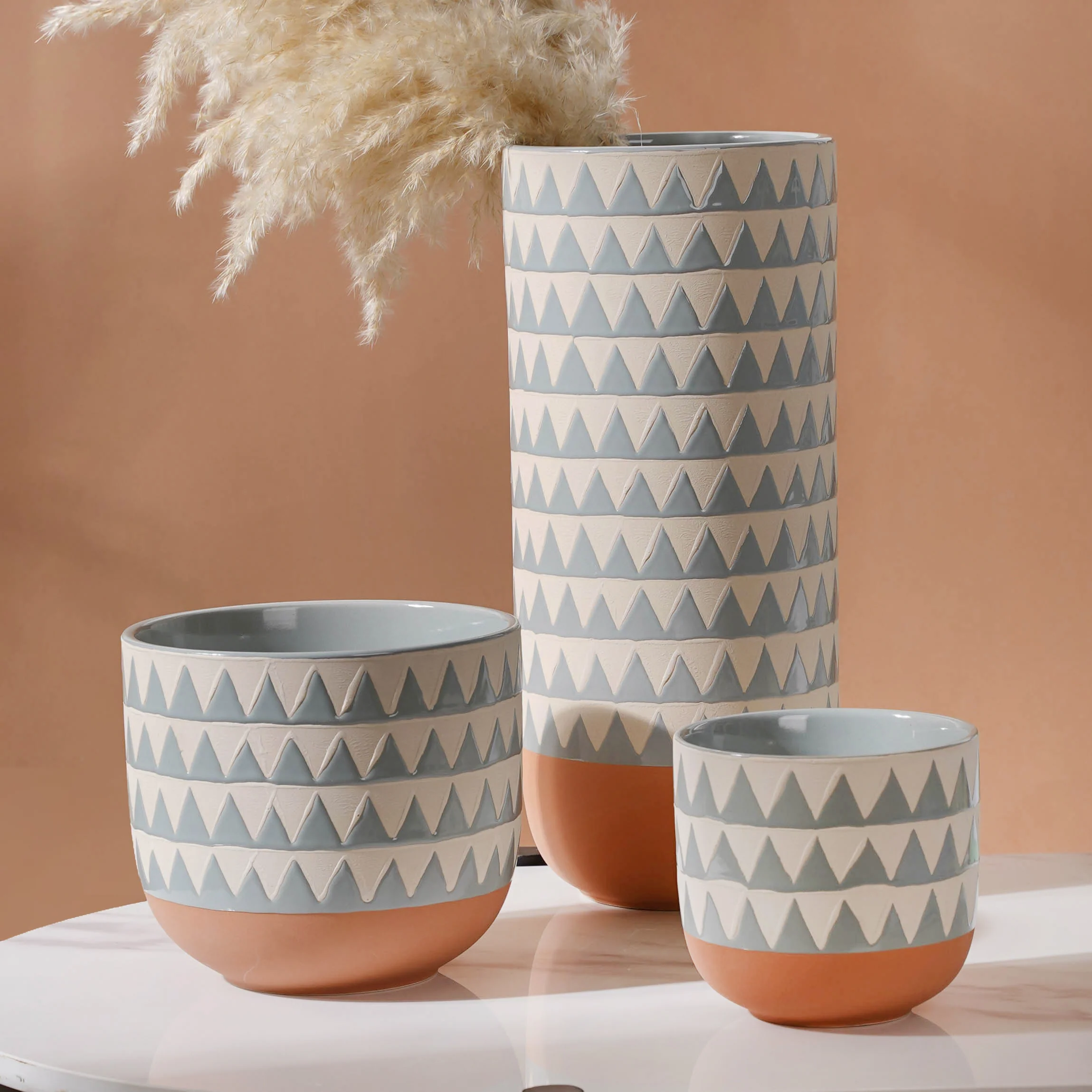 Chevron Blue Vase - Image 8