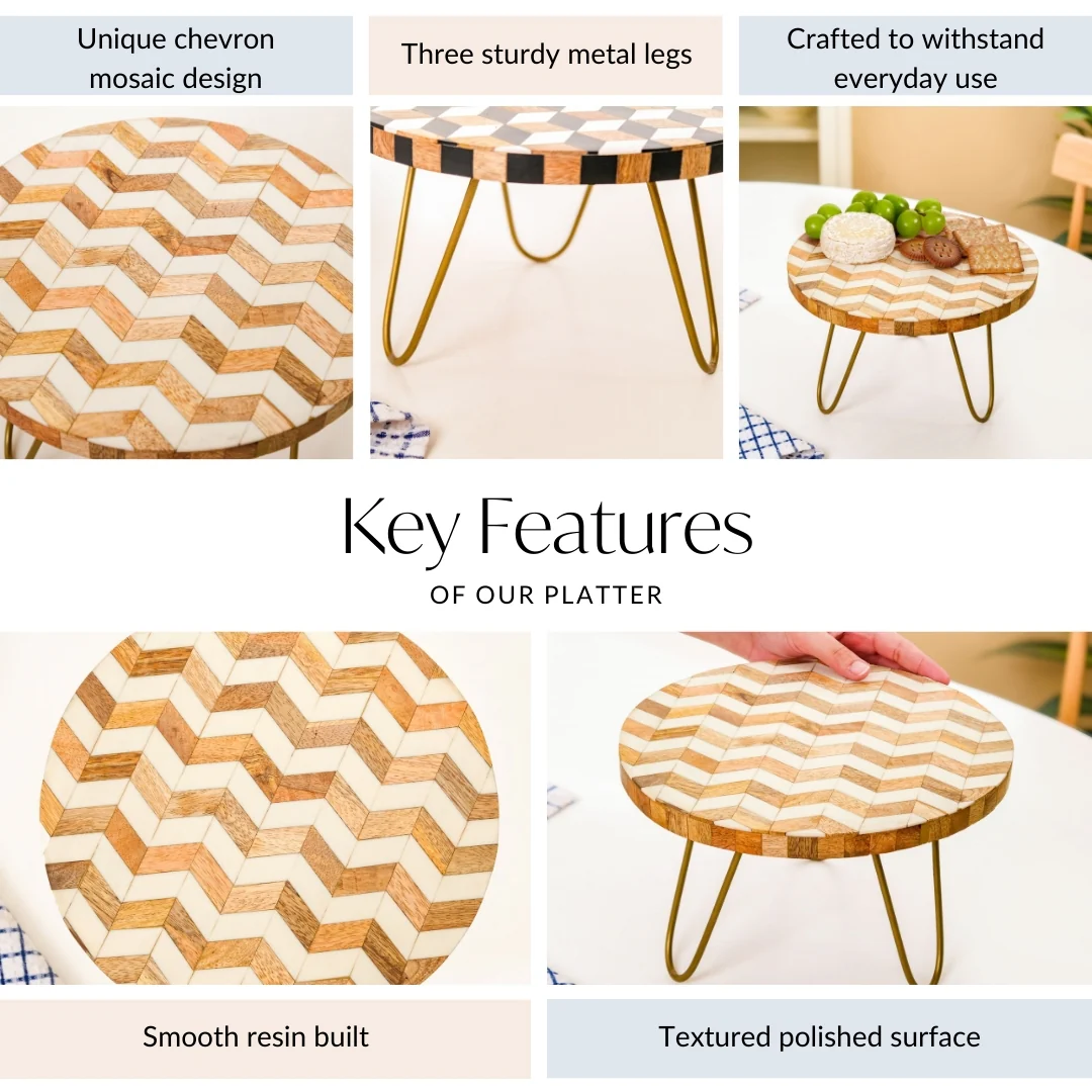 Chevron Mosaic Wooden Riser - Image 5