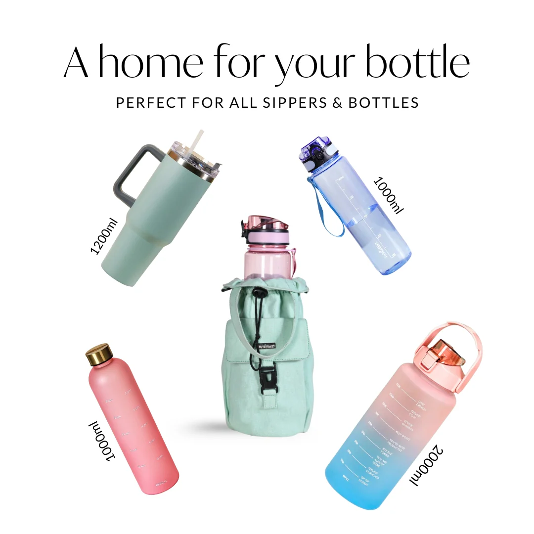 Chic Mint Drawstring Bottle Holder - Image 9