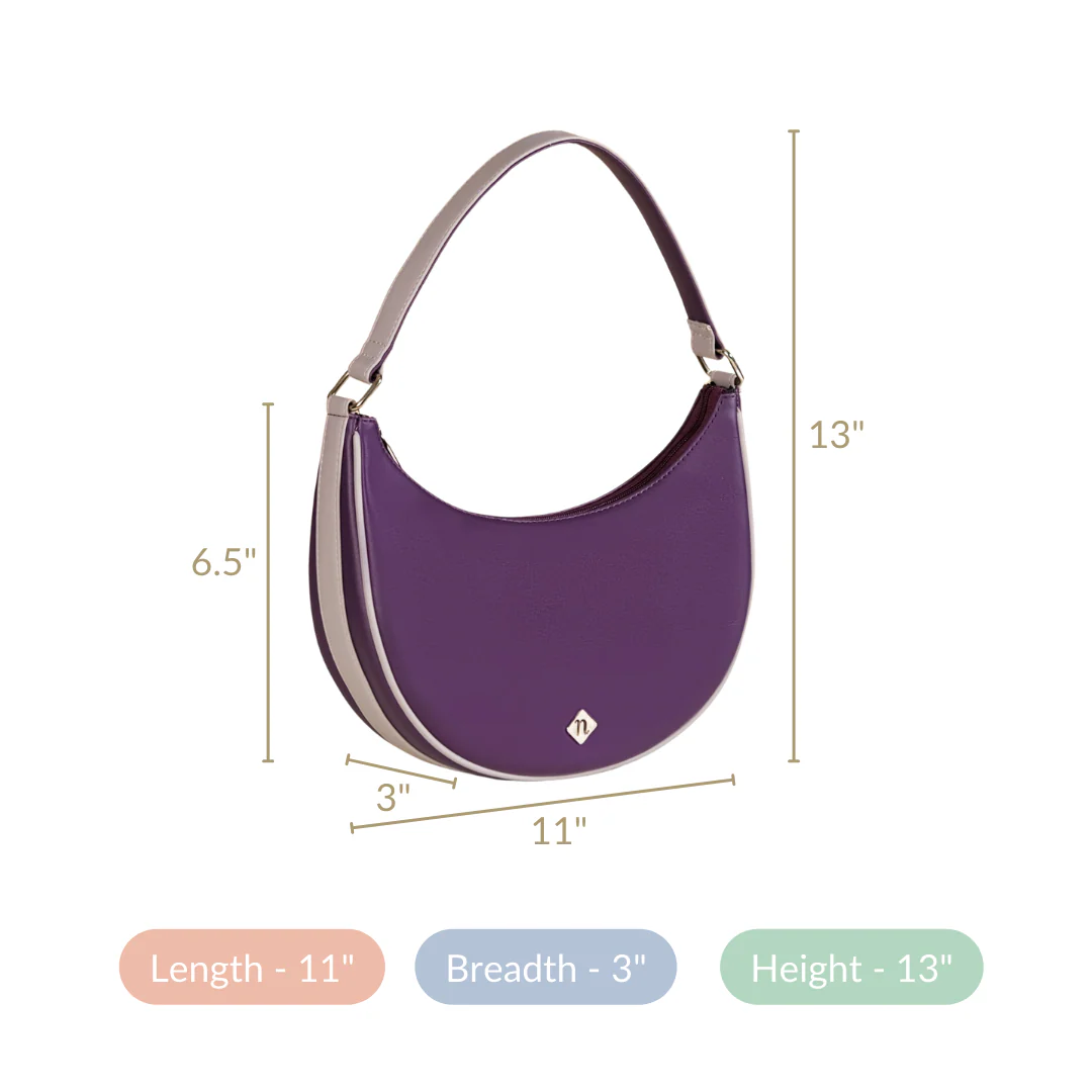 Chic Moon Shoulder Bag Purple - Image 6