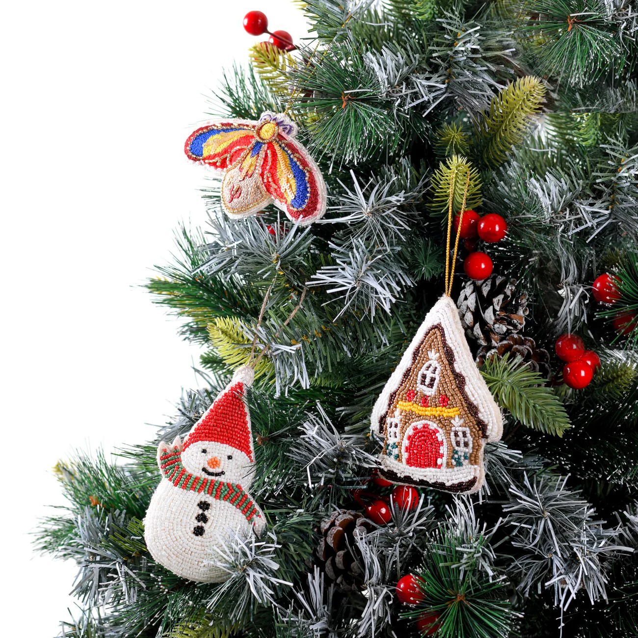 Christmas Hanging Ornament Set of 3 Multicolour - Image 2