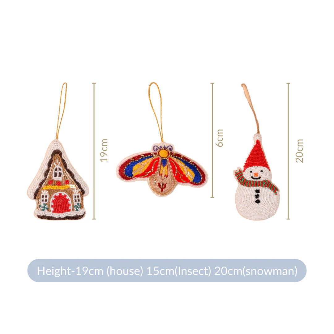 Christmas Hanging Ornament Set of 3 Multicolour - Image 8