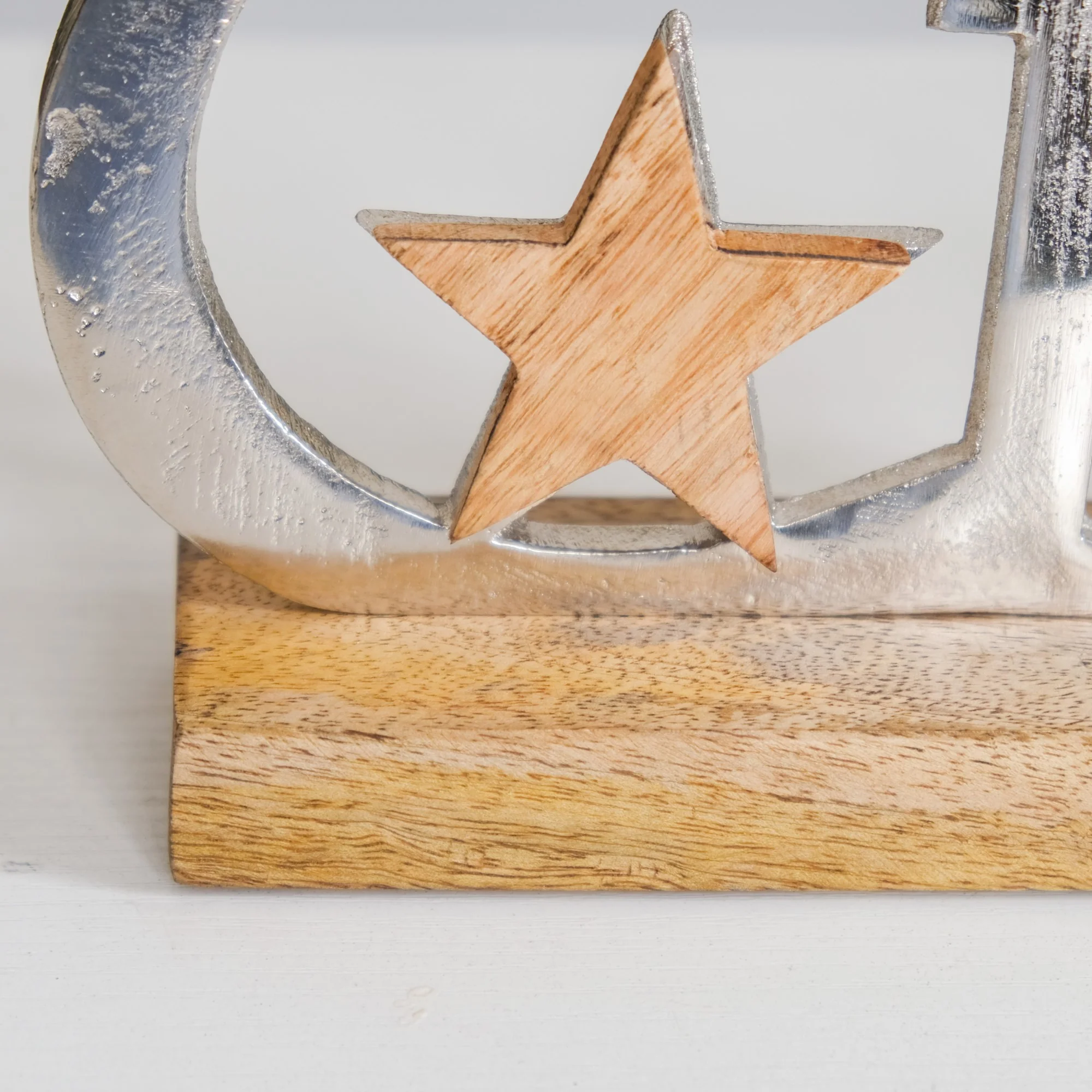 Christmas Lettering Tea Light Holder With Wooden Base Large - Image 10