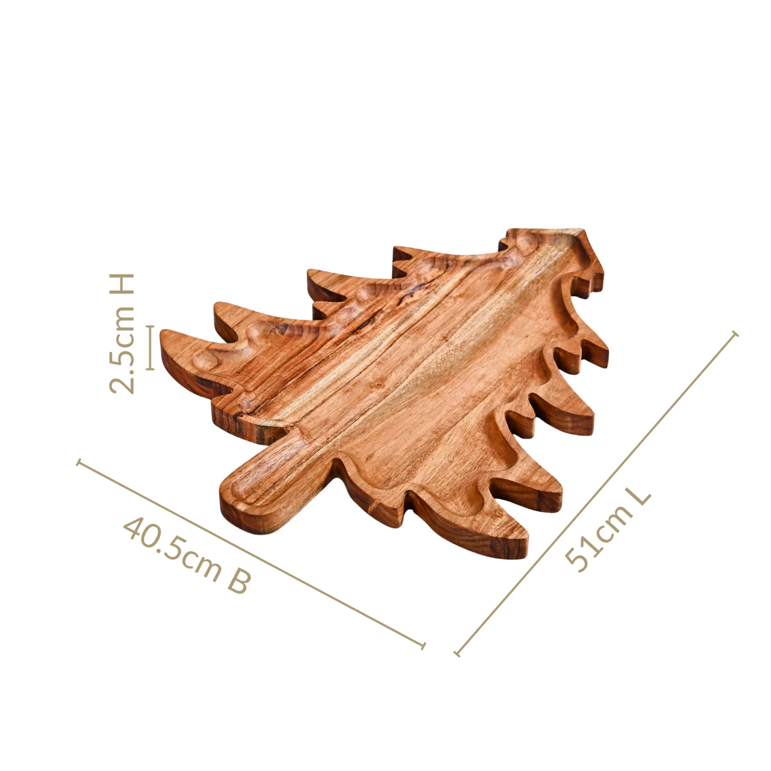 Christmas Tree Sustainable Large Wooden Platter - Image 4