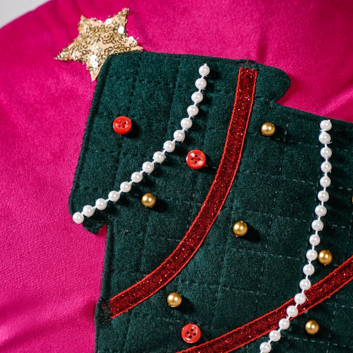 Christmas Tree Velvet Cushion Cover 40x40cm - Image 3