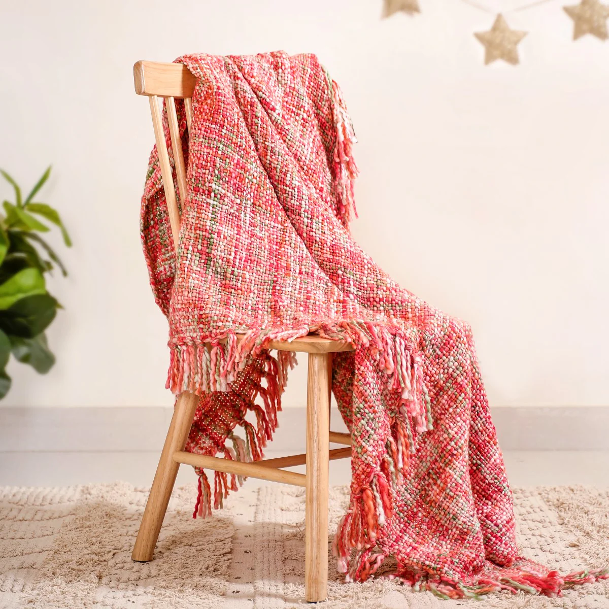 Chunky Knit Sofa Throw Multicolour