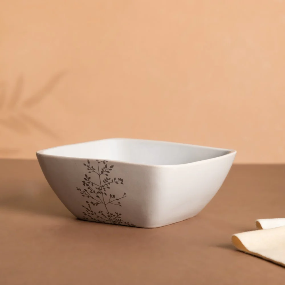 Ciara Sprig Grey Bowl 6 Inch 600ml - Image 4