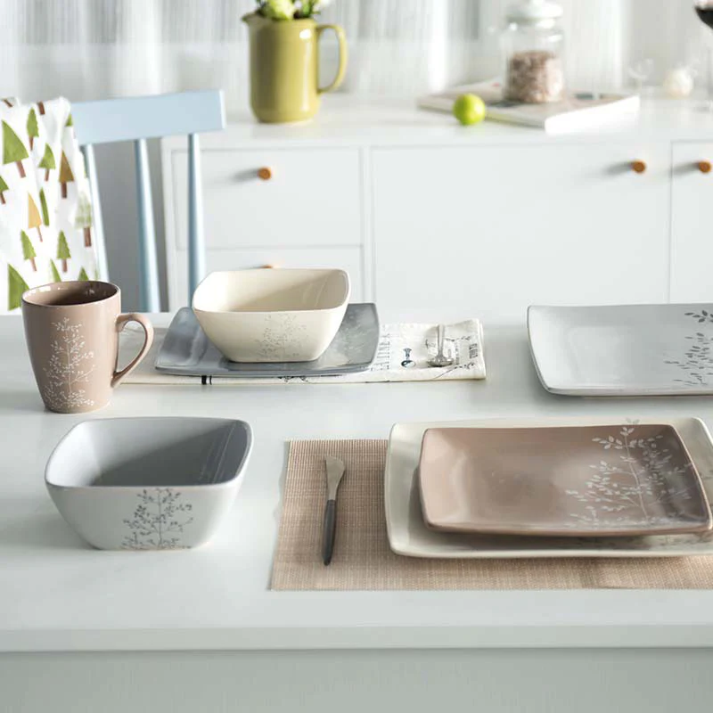 Ciara Sprig Square Plate Grey 10.5 Inch - Image 13