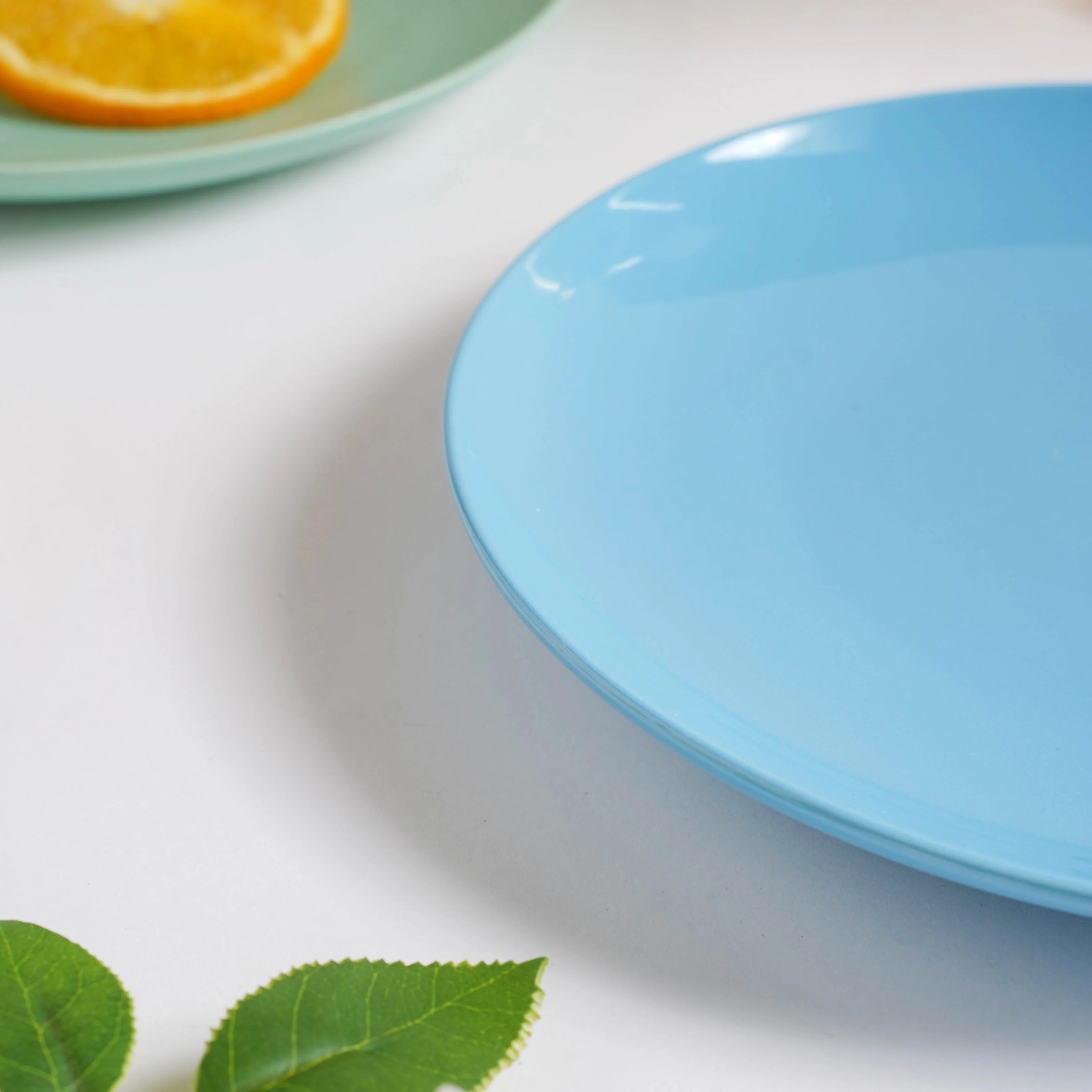 Cielo Blue Glossy Snack Plate 8 Inch - Image 8