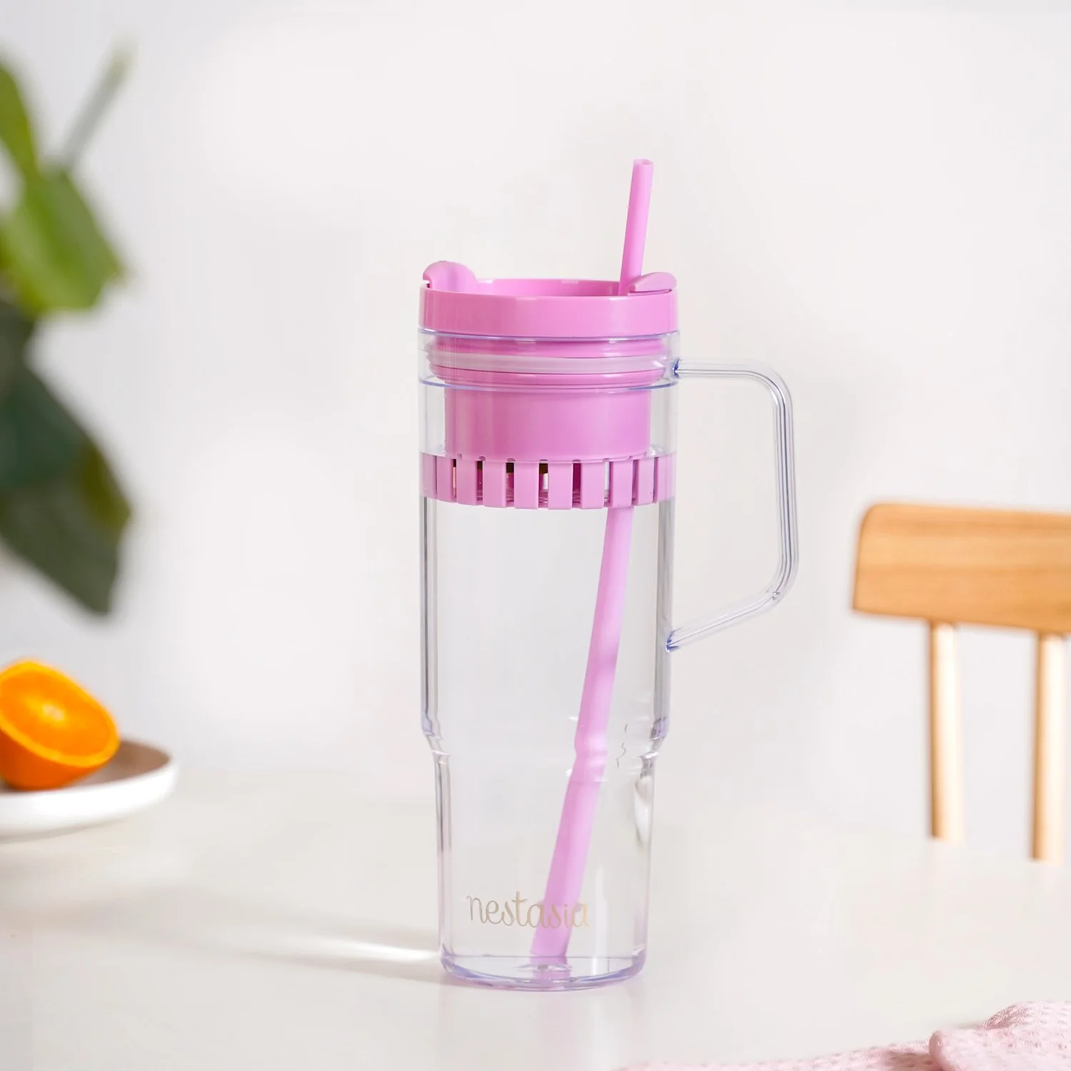 Citrify Large Spillproof Water Bottle With Fruit Infuser Pink Flamingo 1210ml