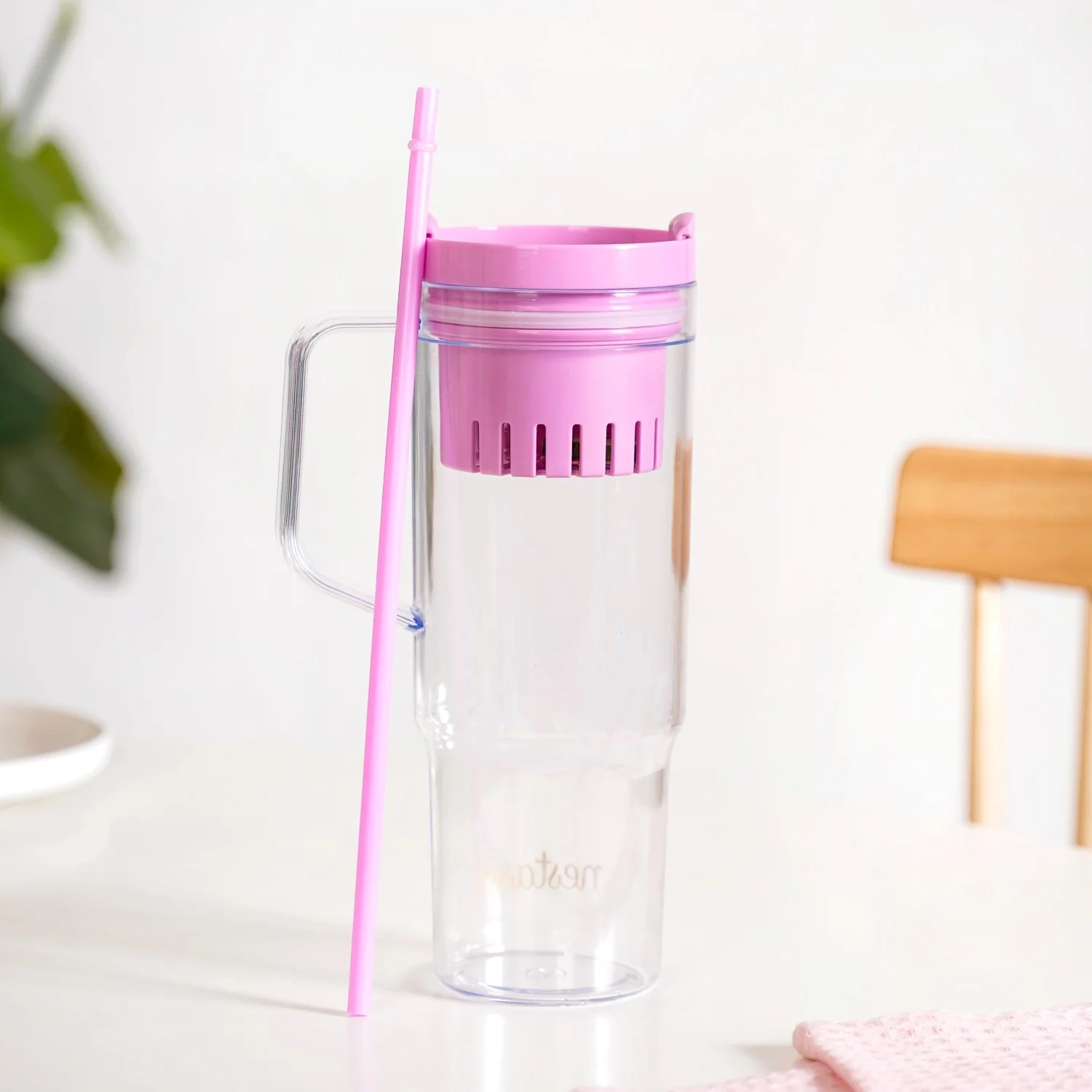 Citrify Large Spillproof Water Bottle With Fruit Infuser Pink Flamingo 1210ml - Image 2
