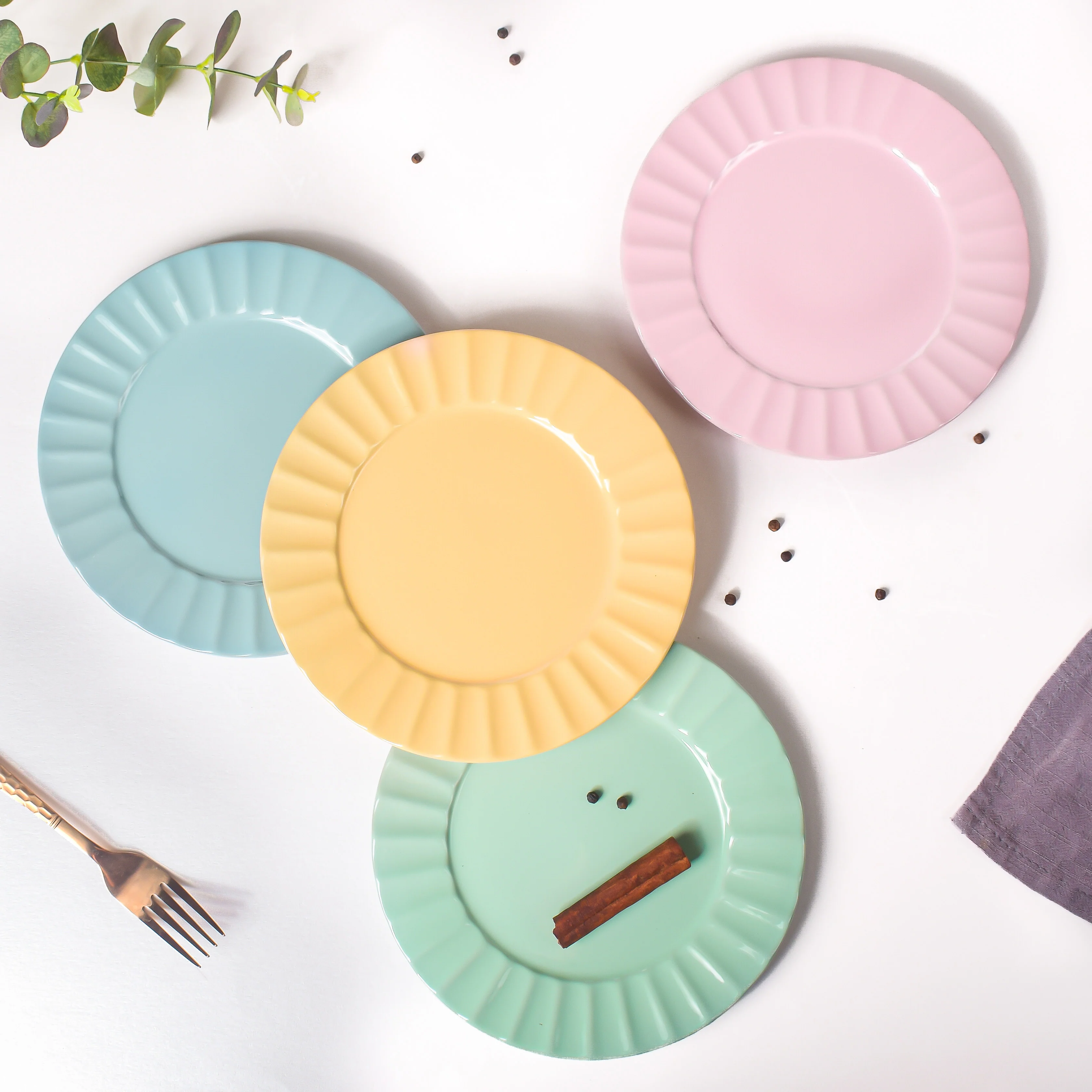 Claramay Blue Pastel Ceramic Snack Plate 8 Inch - Image 6