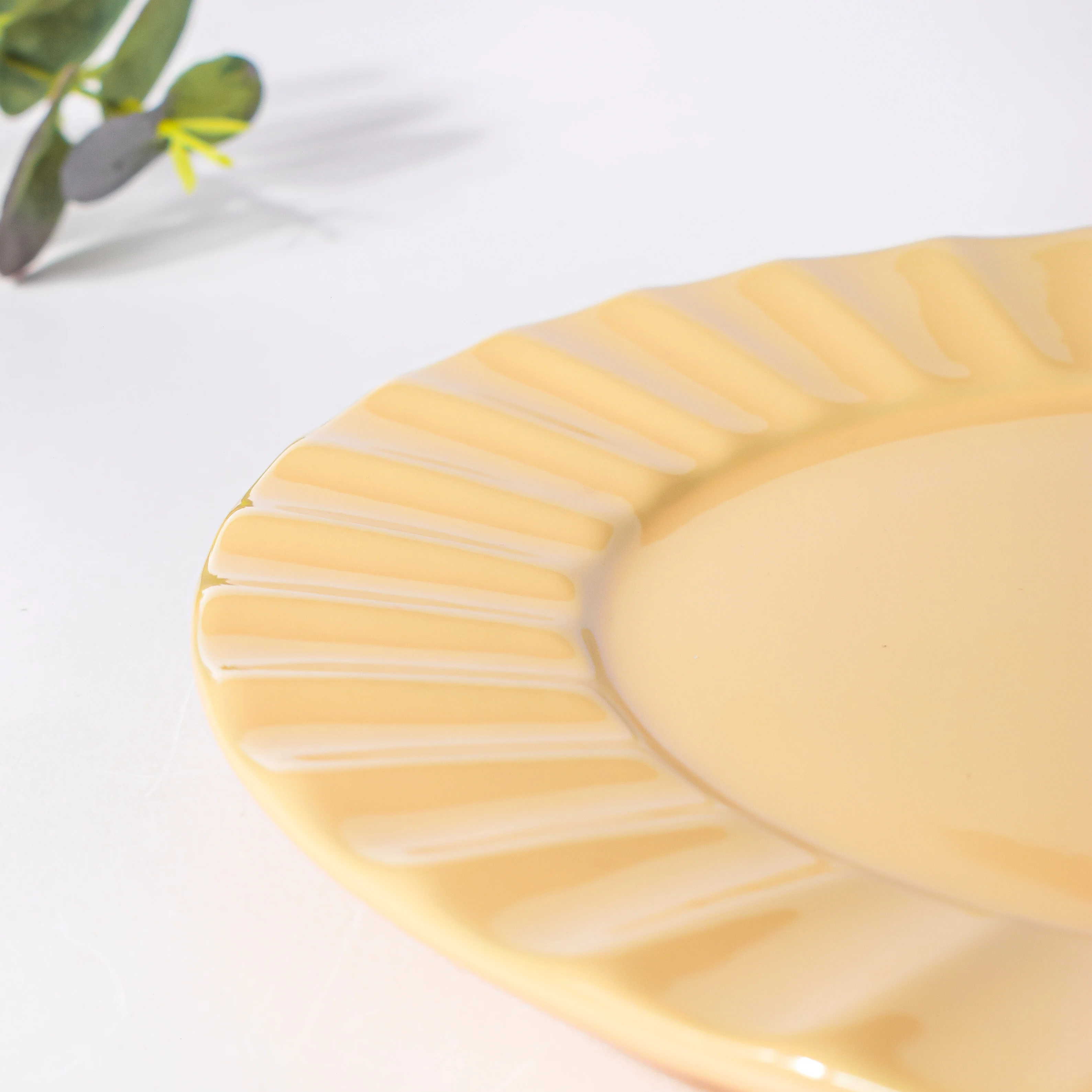 Claramay Daffodil Yellow Ceramic Snack Plate 8 Inch - Image 5