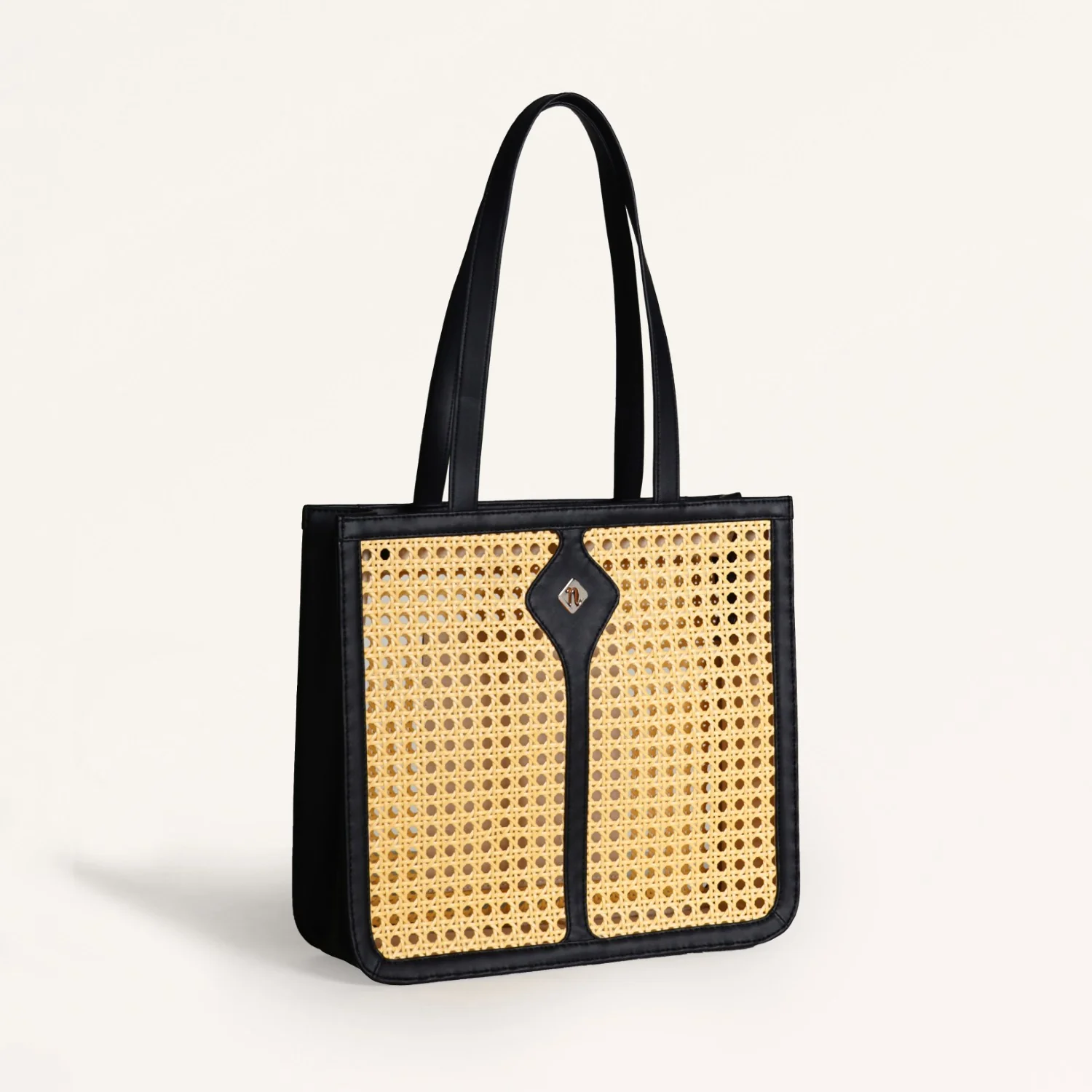 Classic Black Rattan Cane Webbing Tote Bag - Image 11