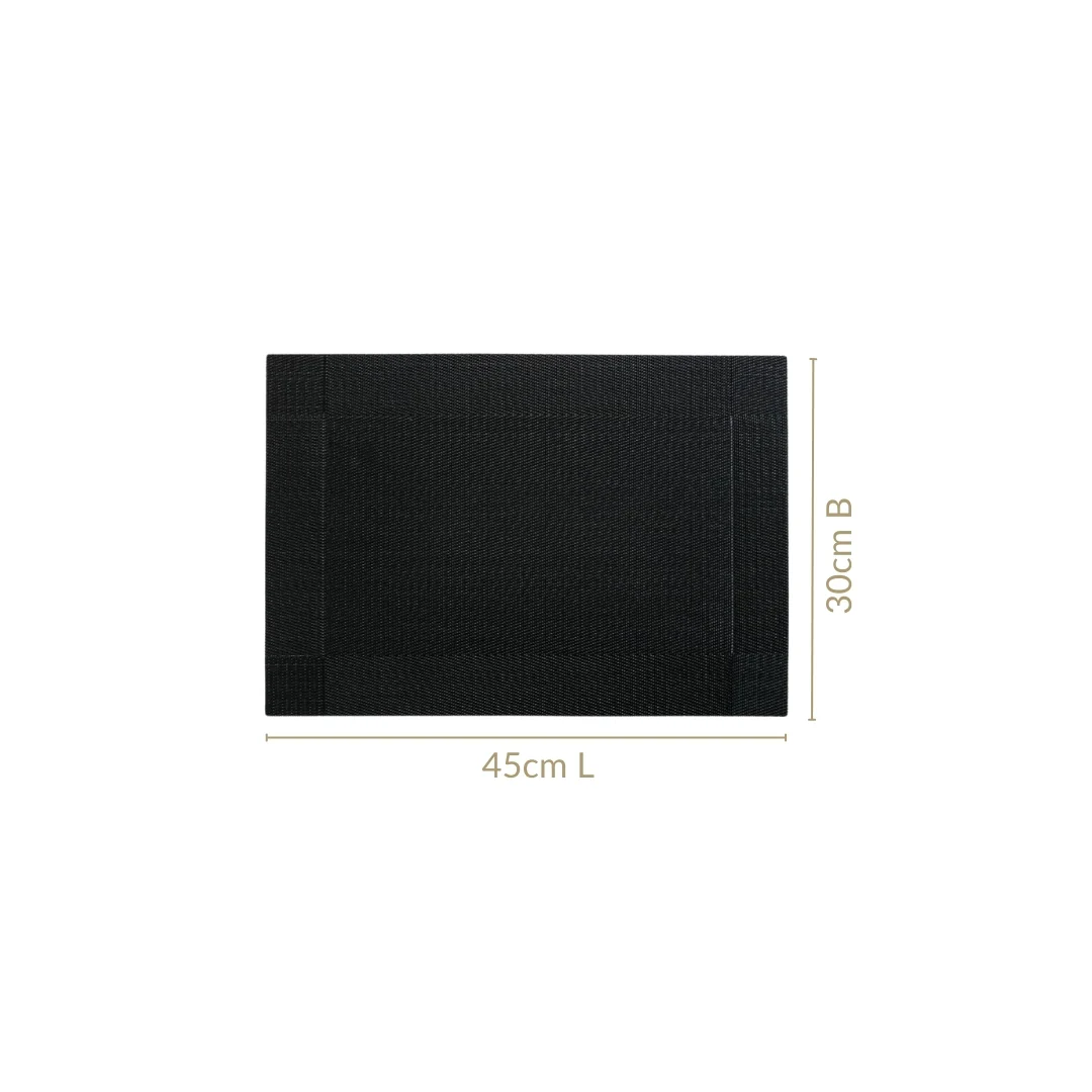 Classic Black Table Mat Set Of 6 - Image 4