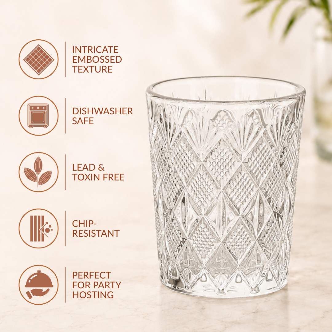 Classic Cut Embossed Shot Glass Set Of 12 55ml - Image 2