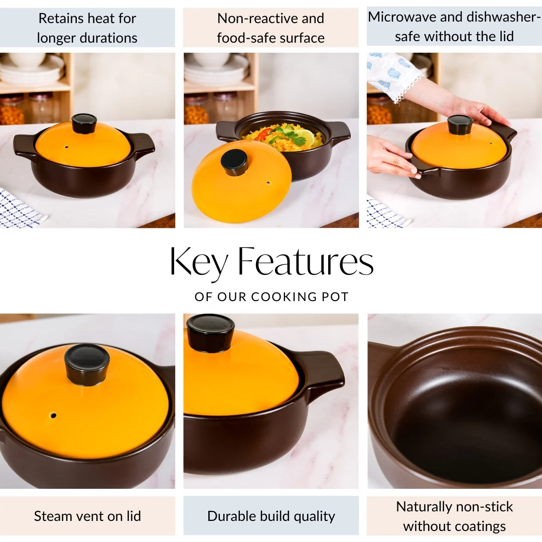 Clementine Ceramic Tureen Cooking Pot With Lid 2300ml - Image 4