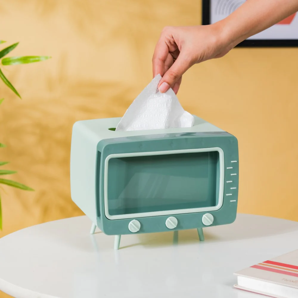 TV Tissue Box With Stand Green - Image 3