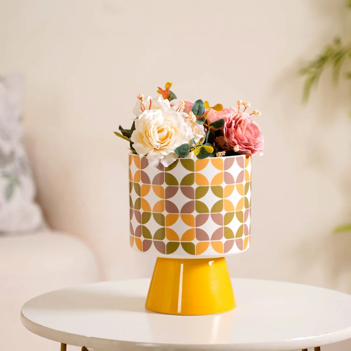 Colour Pop Pedestal Flower Pot Bauhaus Multicolour - Image 2