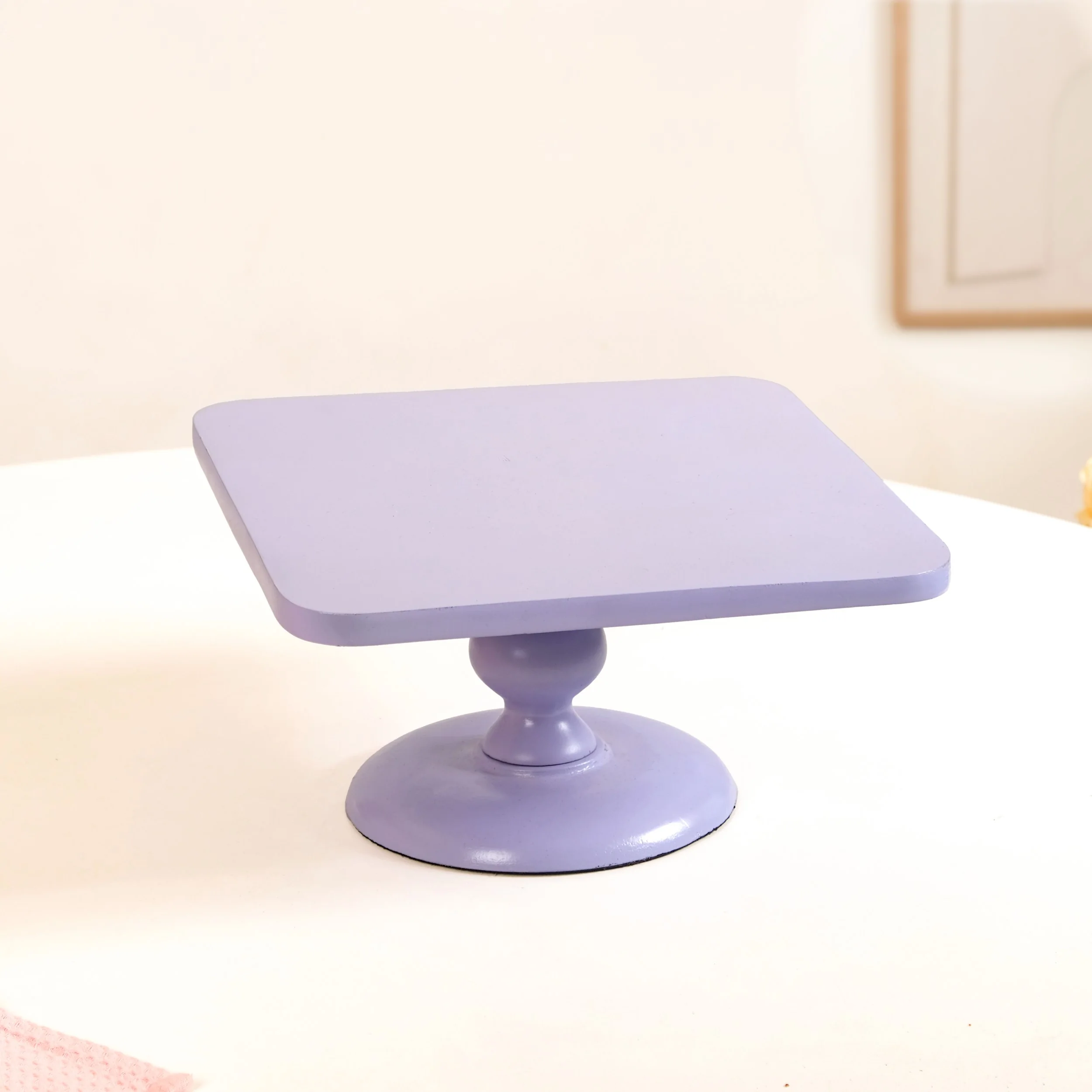 Colour Pop Square Cake Stand Set Of 2 In Pink And Lilac - Image 3