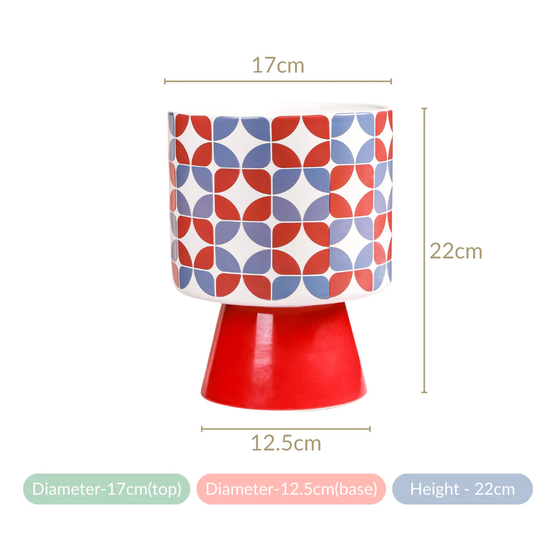 Colourful Pedestal Vase Bauhaus Red - Image 7