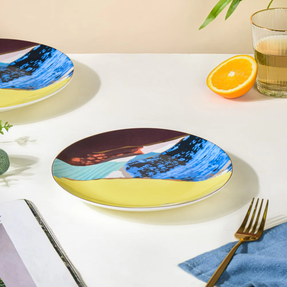 Colourful Ceramic Snack Plate 8 Inch - Image 2