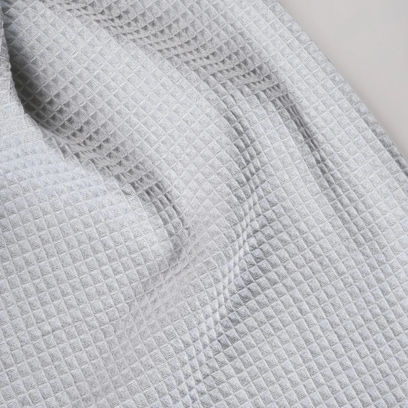Combed Cotton Waffle Sofa Throw Blanket Light Grey 220x200cm - Image 8