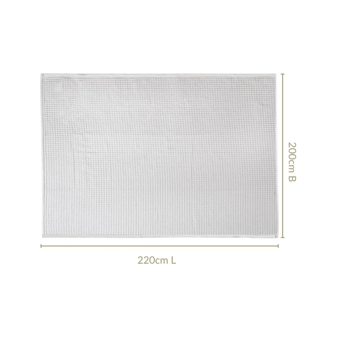 Combed Cotton Waffle Sofa Throw Blanket Pristine White 220x200cm - Image 5