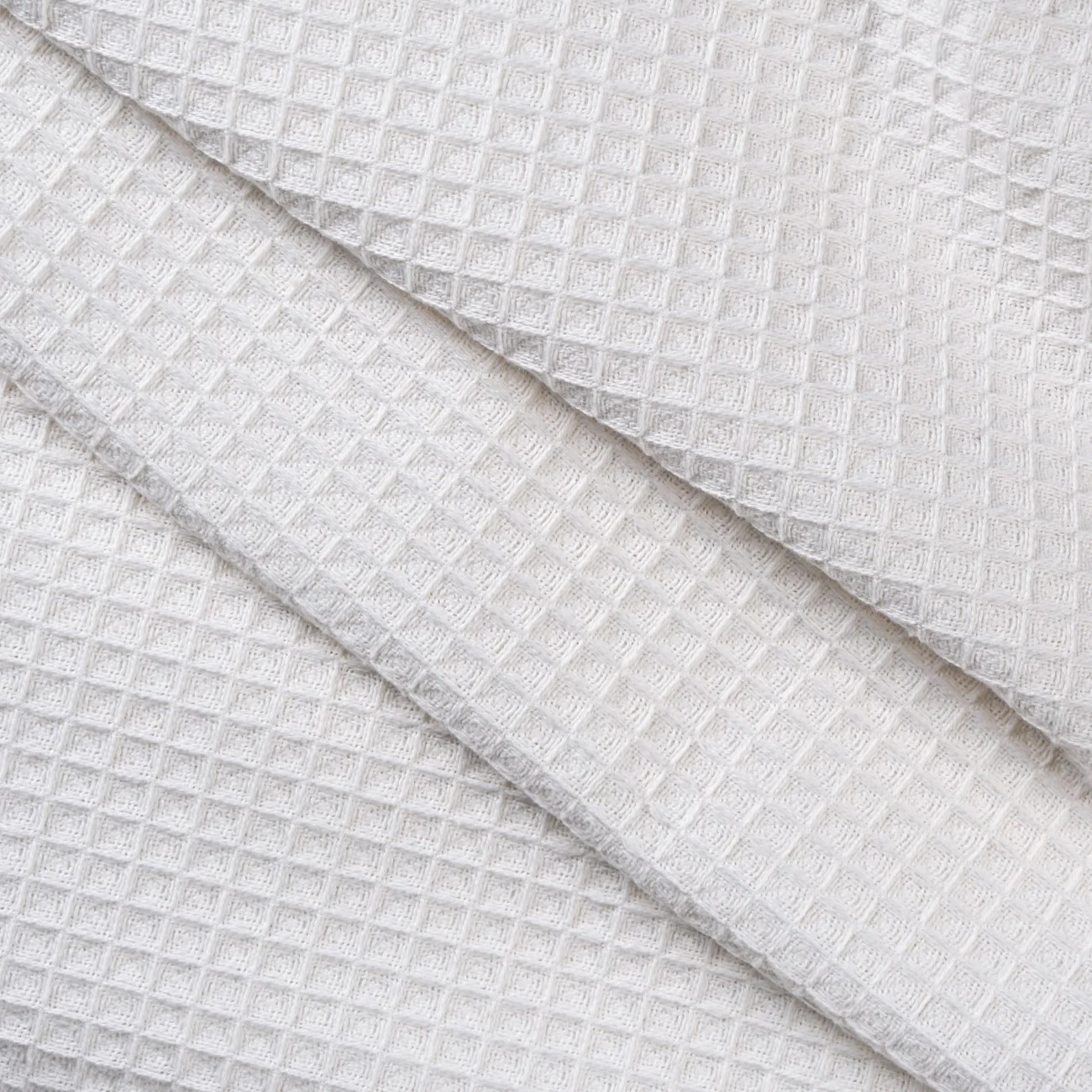 Combed Cotton Waffle Sofa Throw Blanket Pristine White 220x200cm - Image 8