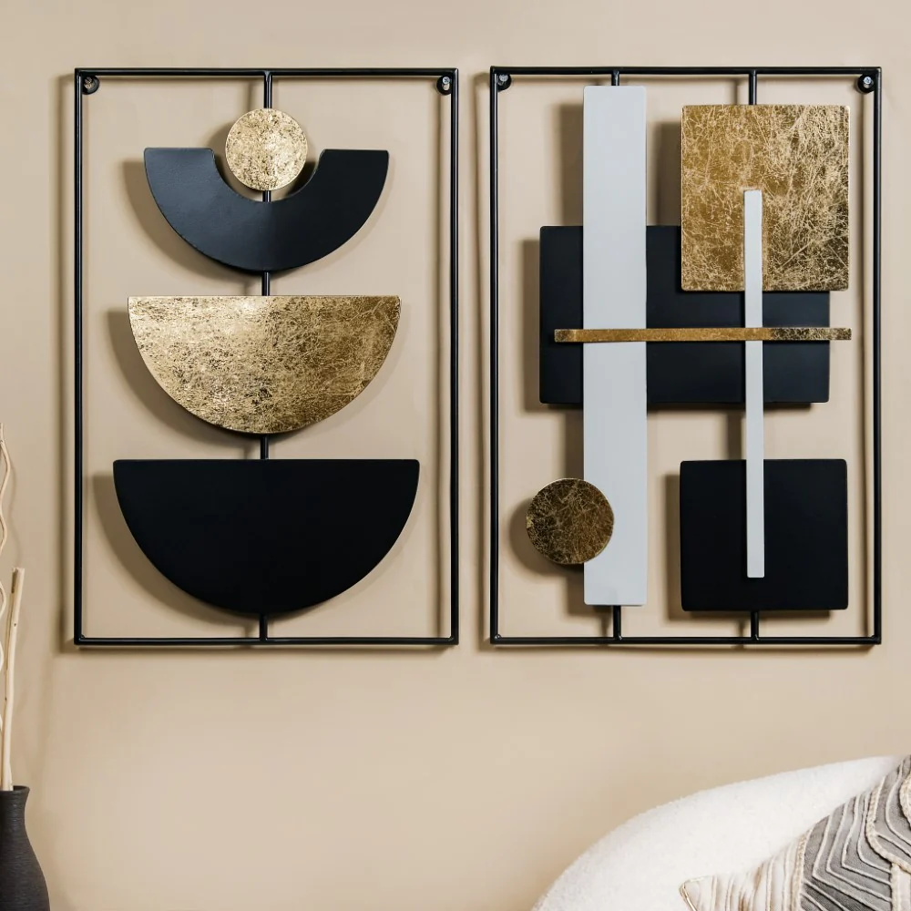 Concept Art Abstract Metal Wall Decor Set Of 2 23x15 Inch