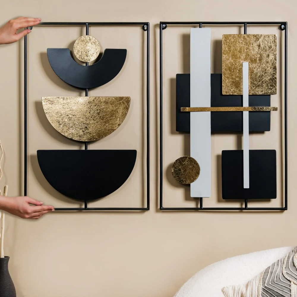 Concept Art Abstract Metal Wall Decor Set Of 2 23x15 Inch - Image 2