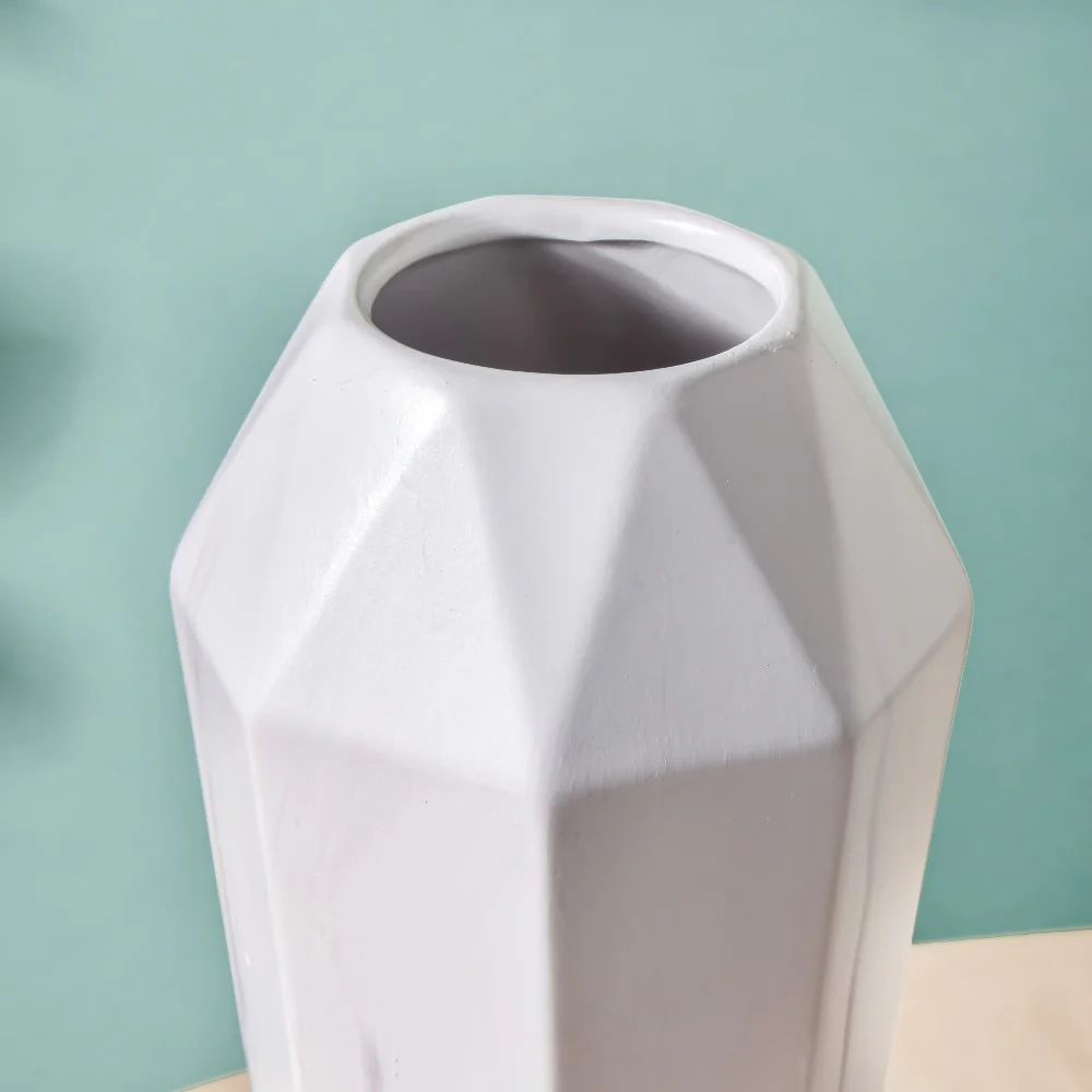 Contemporary Ceramic Marble Pattern Vase White - Image 5