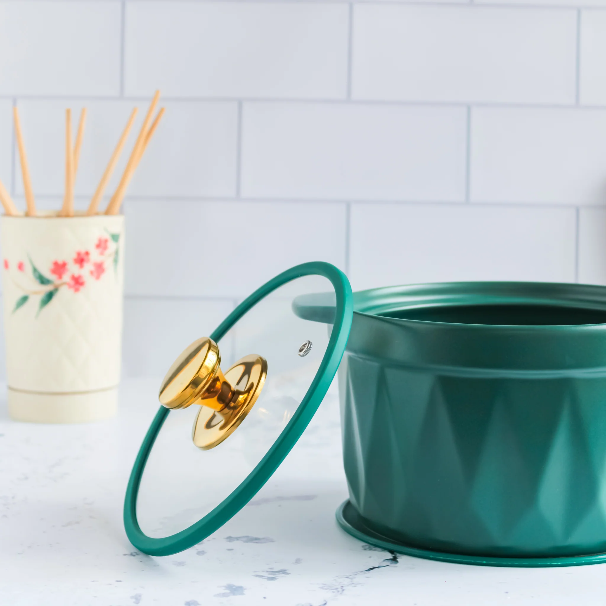 Cooking Pot with Lid Green - Image 7