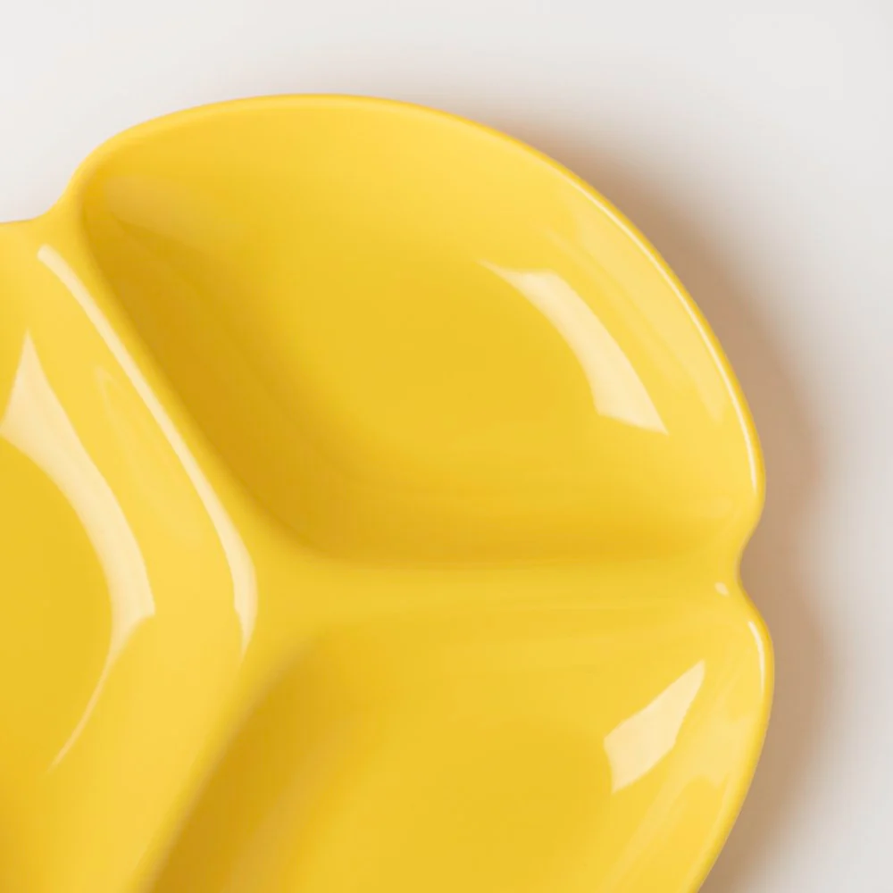 Ceramic Round Section Plate Yellow - Image 4