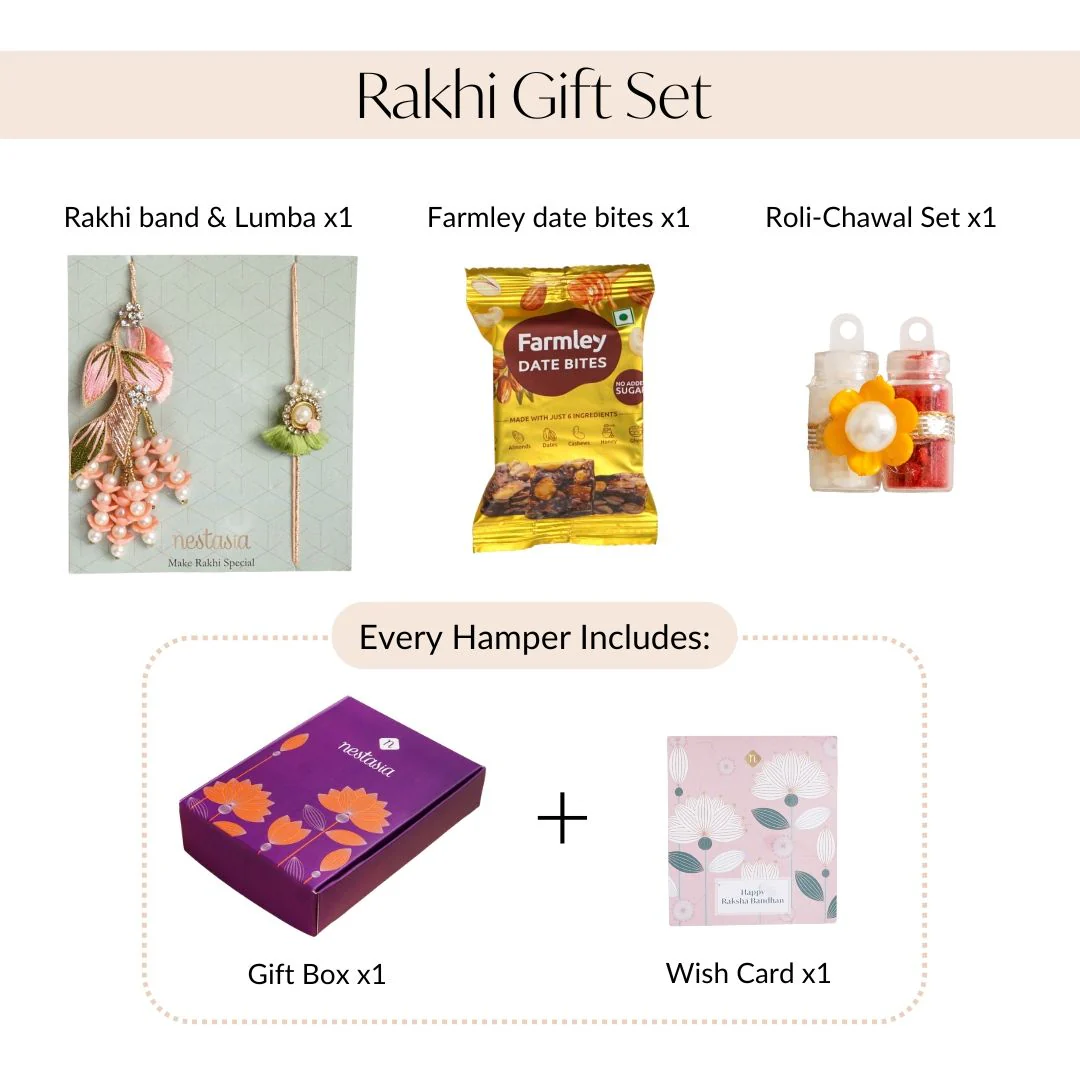 Coral Charm Rakhi Lumba Gift Set - Image 4