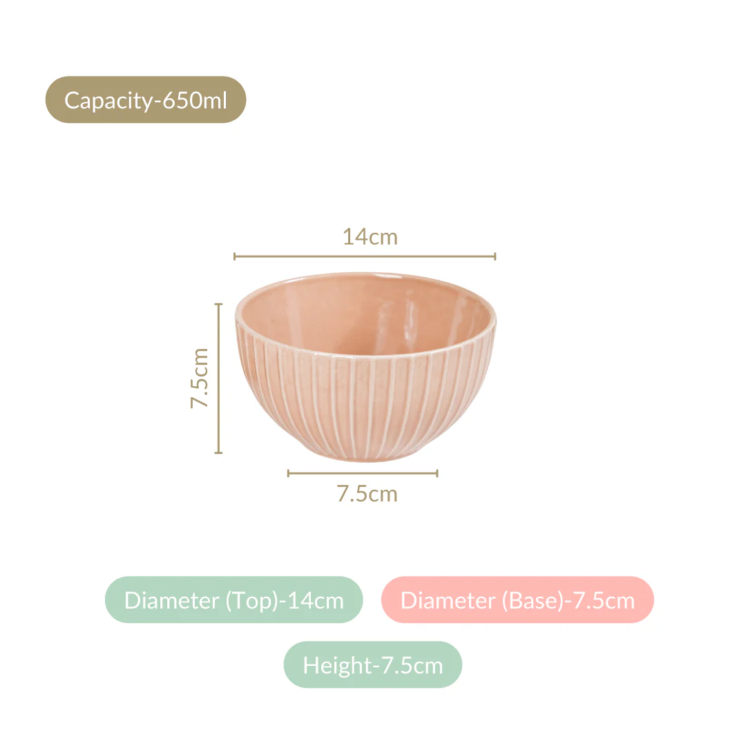 Costola Serving Bowls Set Of 4 Beige 650ml - Image 4