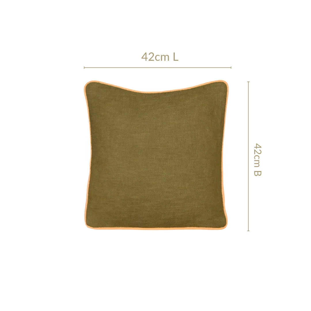 Cotton Cushion Cover Set Of 2 Olive - Image 3