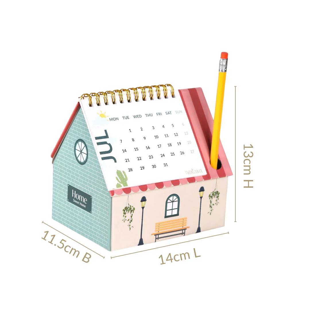 Country House Desk Calendar Organizer 2025 With Pencil - Image 4