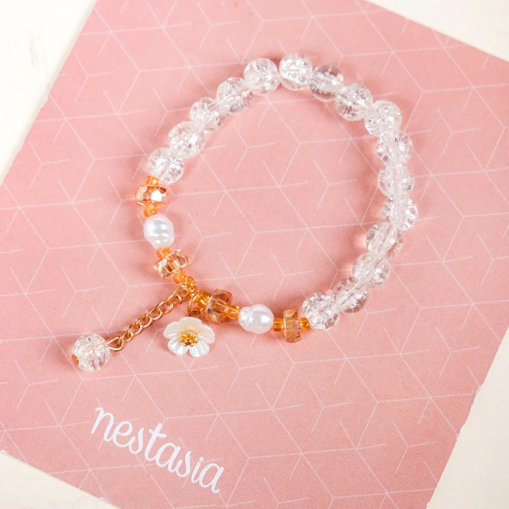 Crystal Charm Bracelet With Flowers Set Of 2 - Image 5