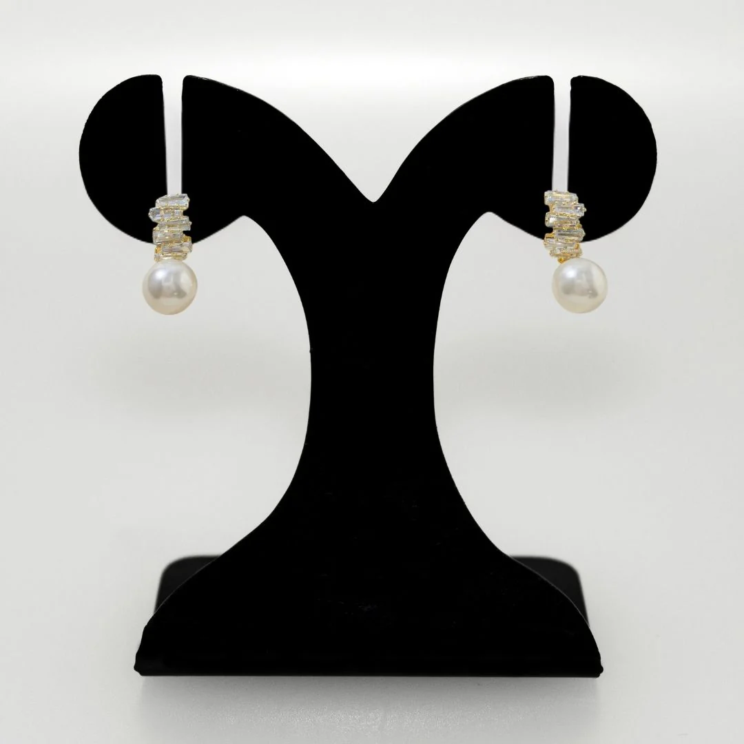 Crystal Classic Pearl Drop Earrings - Image 6
