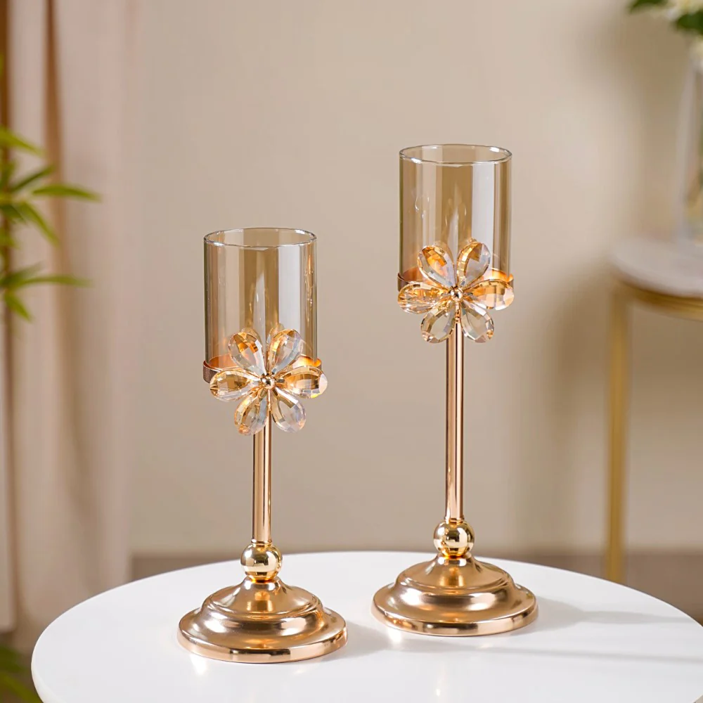 Crystal Flower Candle Holder Set Of 2 - Image 12