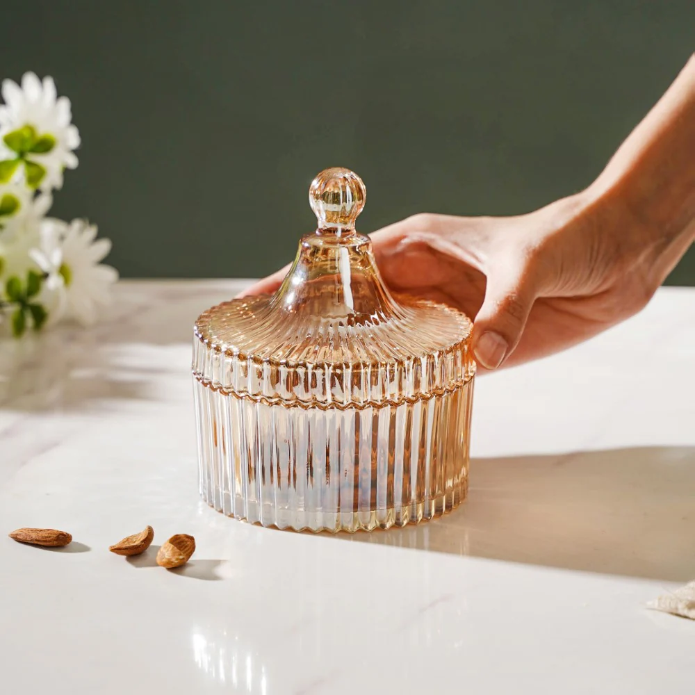 Crystal Glass Amber Luxury Jar 250 ml - Image 8