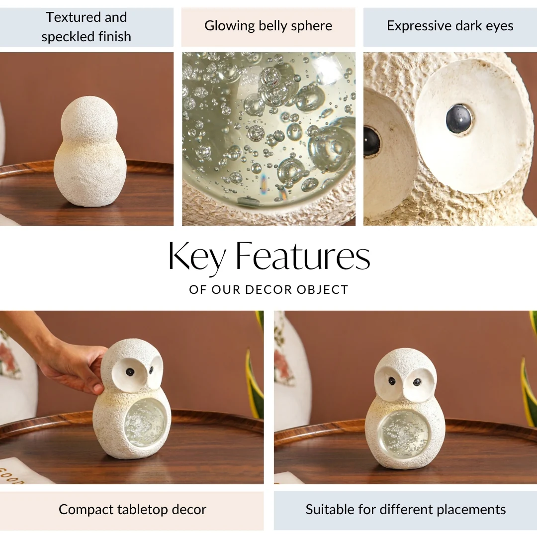 Crystal Glass Ball Owl Desk Decor Small - Image 5