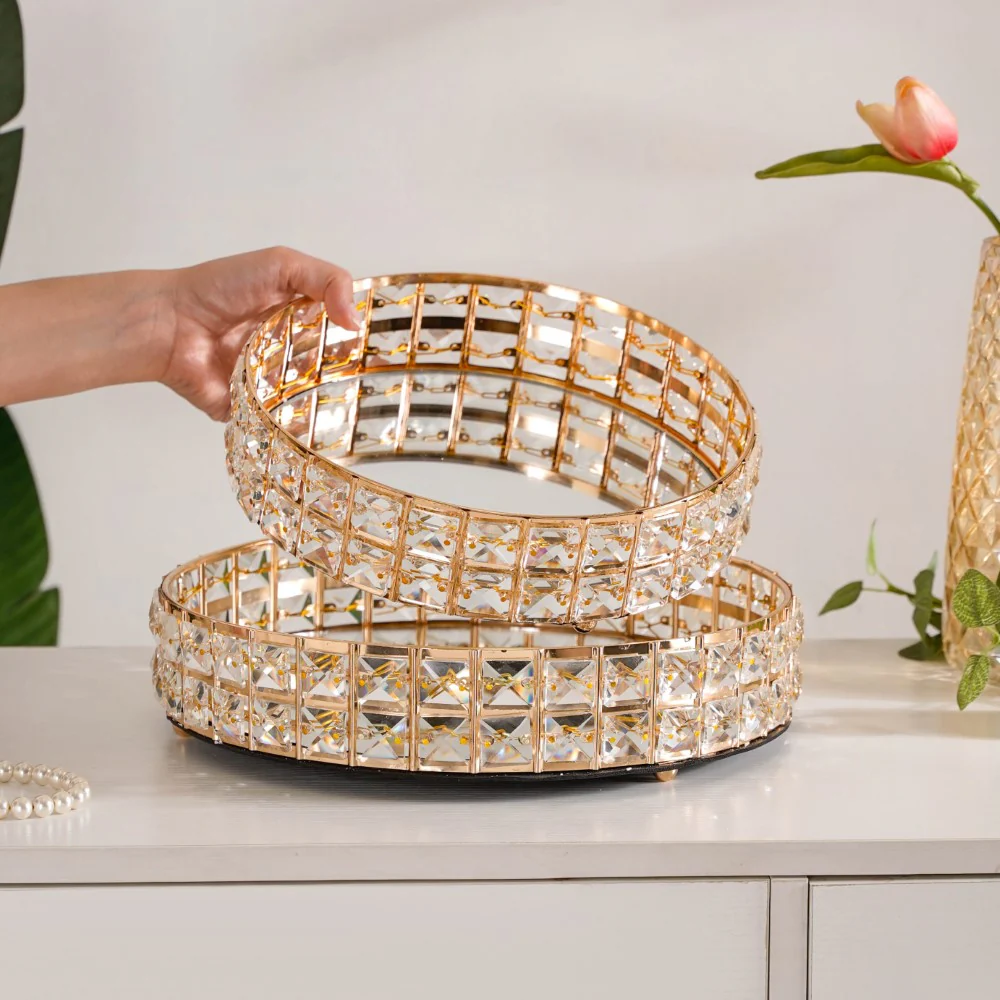 Crystal Round Mirror Tray Large - Image 10