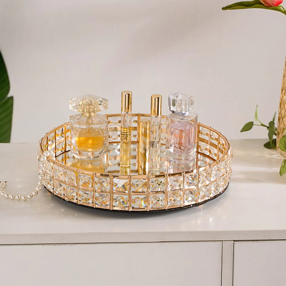 Crystal Round Mirror Tray Large - Image 5