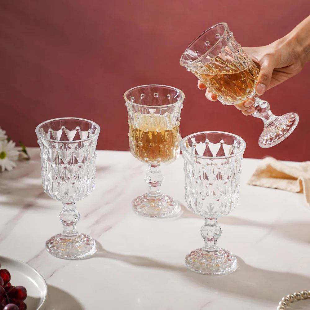 Crystal Wine Glass With Stem Set Of 4 200 ml - Image 2
