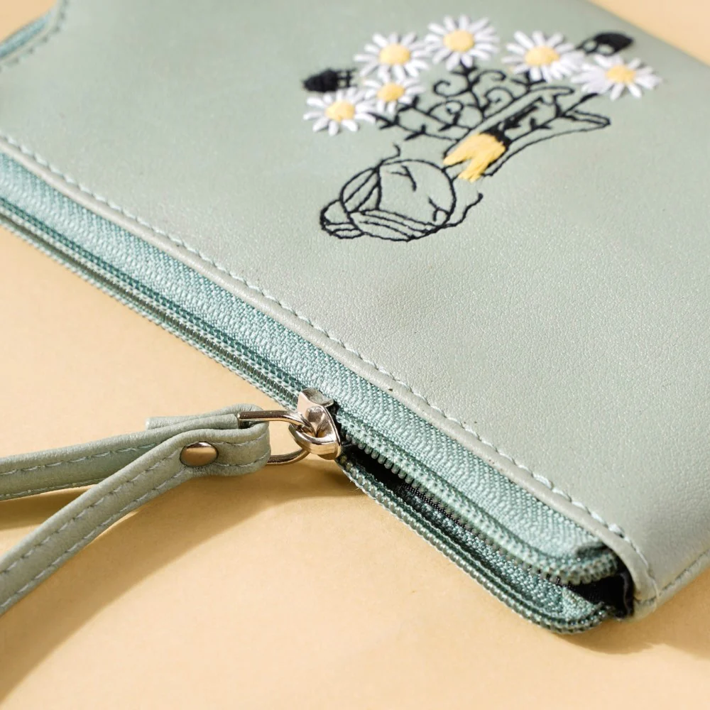 Dancing Ballerina Embroidered Coin Pouch Green - Image 10
