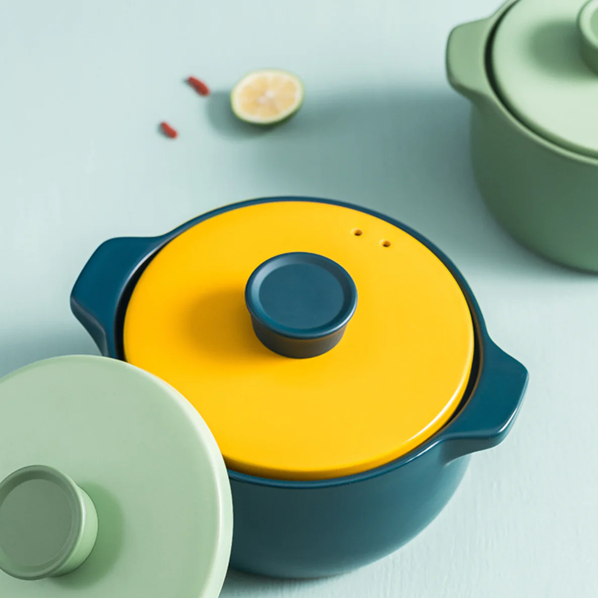 Dark Green Cooking Pot - Image 3